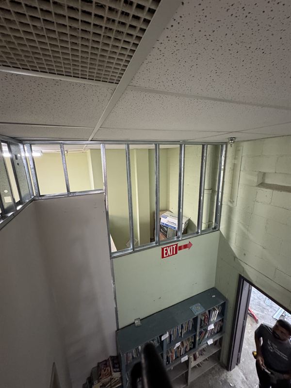 Overview of new partition framing tying into existing structure